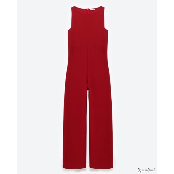 red sleeveless romper